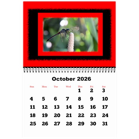 All Framed 2026 Large Numbers Calendar 8 5x6 By Deborah Oct 2026