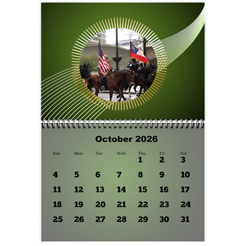 Styled In Green 2026 Calendar (large Numbers) Mini By Deborah Oct 2026