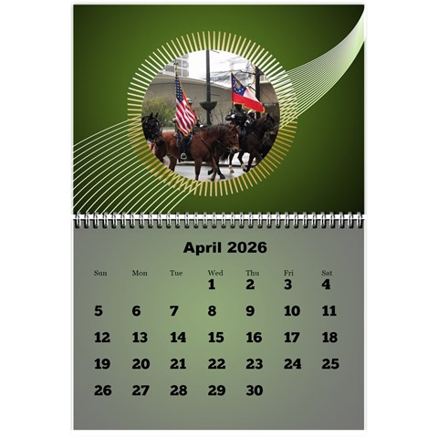 Styled In Green 2026 Calendar (large Numbers) Mini By Deborah Apr 2026