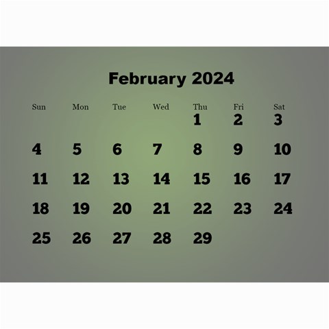 Styled In Green 2024 Calendar (large Numbers) Mini By Deborah Apr 2024