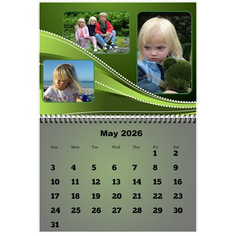 Styled In Green 2026 Calendar (large Numbers) Mini By Deborah May 2026