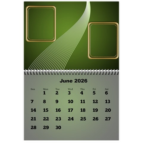 Styled In Green 2026 Calendar (large Numbers) Mini By Deborah Jun 2026