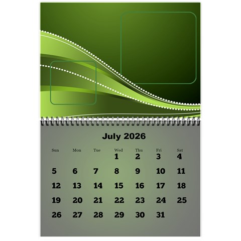 Styled In Green 2026 Calendar (large Numbers) Mini By Deborah Jul 2026