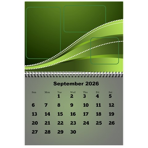 Styled In Green 2026 Calendar (large Numbers) Mini By Deborah Sep 2026