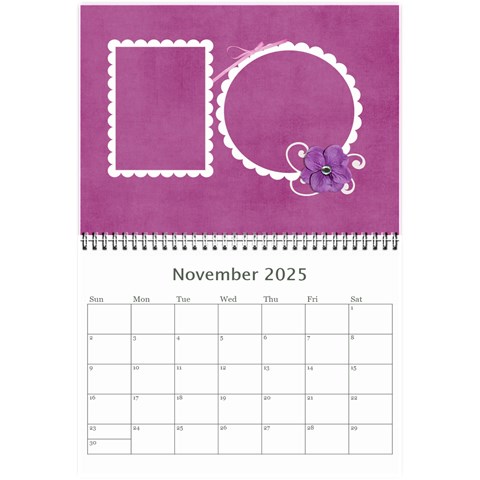 Mini Calendar: Lavander Dreams By Jennyl Nov 2025