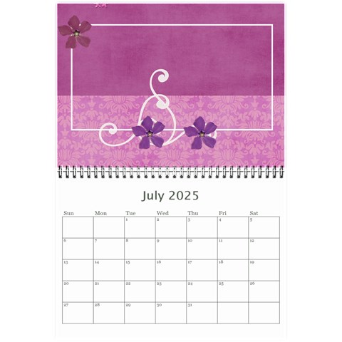 Mini Calendar: Lavander Dreams By Jennyl Jul 2025