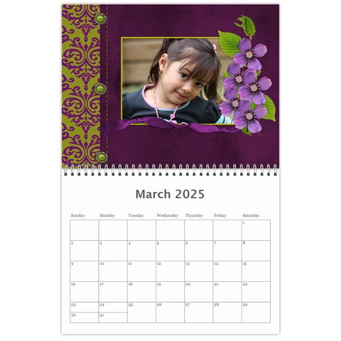 Mini Calendar: Lavander Love By Jennyl Mar 2025
