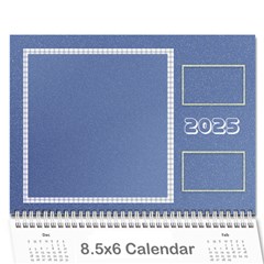 2025 Blue - 12 mos 8.5x6 wall calendar - Wall Calendar 8.5  x 6 