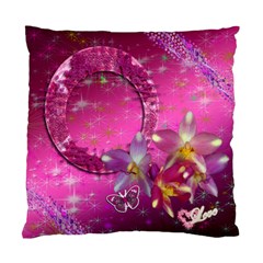 Purple Floral Double Sided Cushion Case  - Standard Cushion Case (Two Sides)