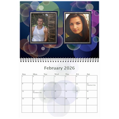 Bubbles 2026 (any Year) Calendar 8 5x6 By Deborah Feb 2026