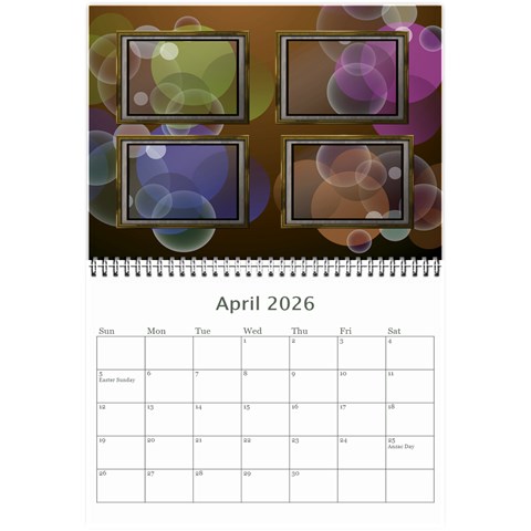 Bubbles 2026 (any Year) Calendar 8 5x6 By Deborah Apr 2026