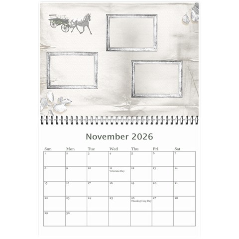 Our Wedding Or Anniversary 2026 (any Year Calendar Mini By Deborah Nov 2026