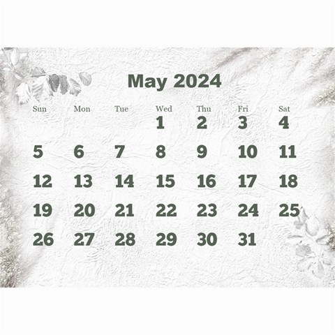 General Purpose Textured 2024 Calendar (large Numbers) Mini By Deborah Oct 2024