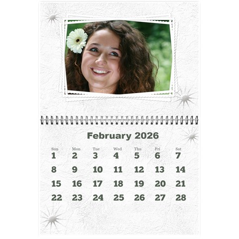 General Purpose Textured 2026 Calendar (large Numbers) Mini By Deborah Feb 2026