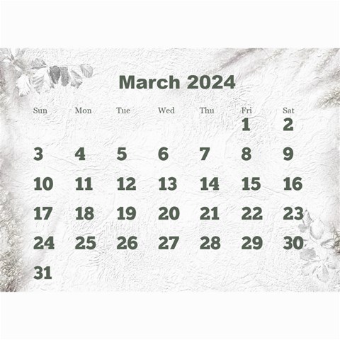 General Purpose Textured 2024 Calendar (large Numbers) Mini By Deborah Jun 2024
