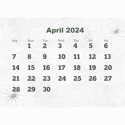 General Purpose Textured 2024 Calendar (large Numbers) Mini By Deborah Aug 2024