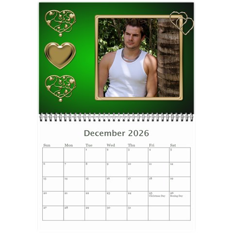 Subtle Hearts 2026  (any Year) Calendar 8 5x6 By Deborah Dec 2026