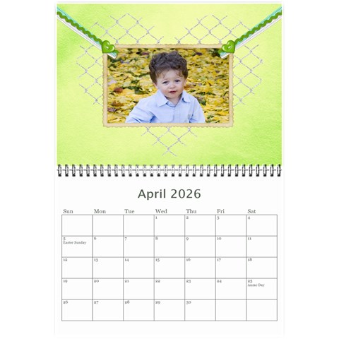 Subtle Hearts 2026  (any Year) Calendar 8 5x6 By Deborah Apr 2026