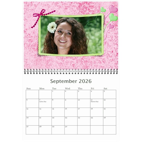 Subtle Hearts 2026  (any Year) Calendar 8 5x6 By Deborah Sep 2026