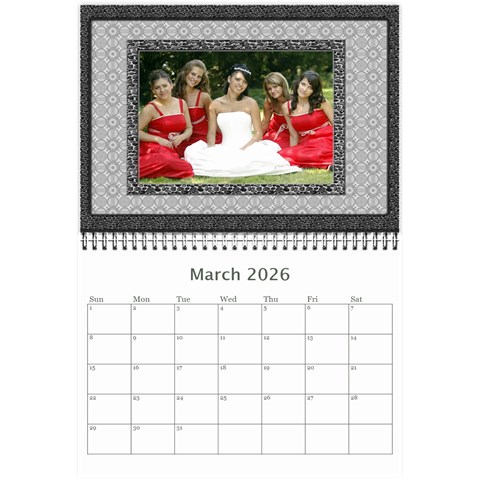 Framed In Silver 2026 (any Year) Calendar 8 5x6 By Deborah Mar 2026