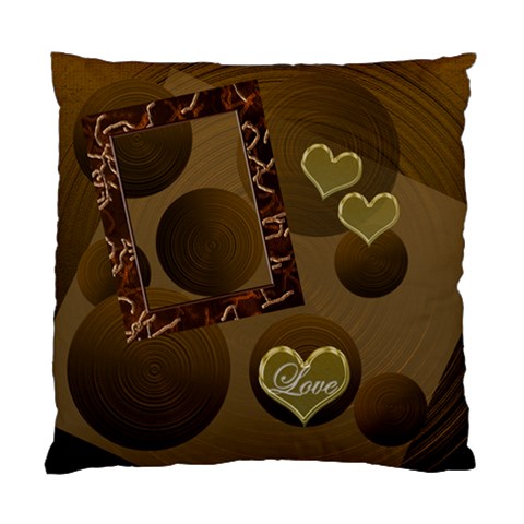 Love 19 Gold Circles Double Sided Cushion Case By Ellan Back