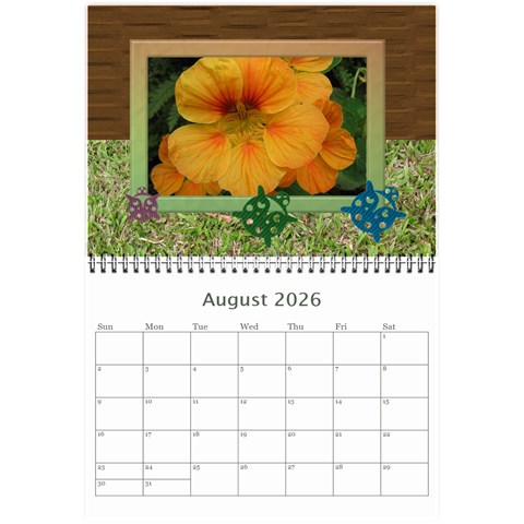 My Garden 2026 (any Year) Calendar 8 5x6 By Deborah Aug 2026