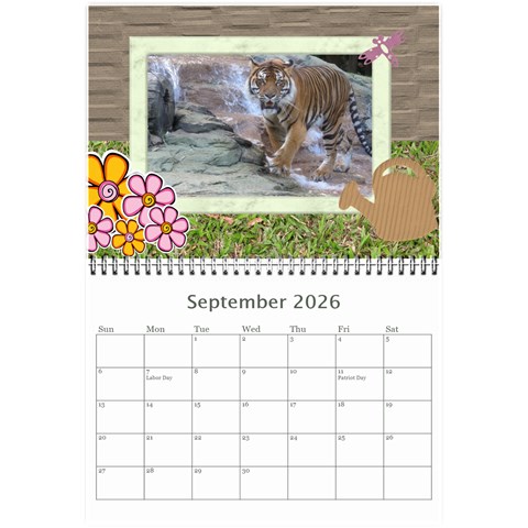 My Garden 2026 (any Year) Calendar 8 5x6 By Deborah Sep 2026