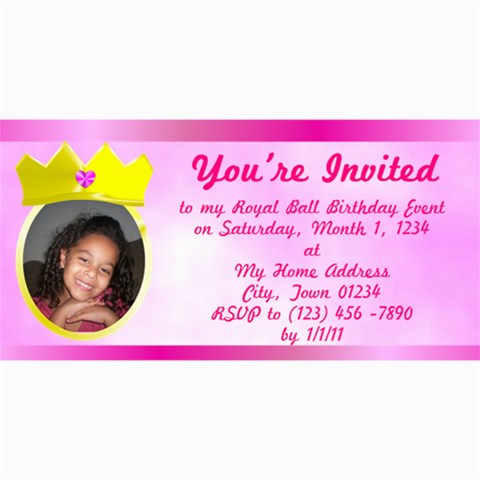 Princess Photo Invitation By Cynthia Marcano 8 x4  Photo Card - 3