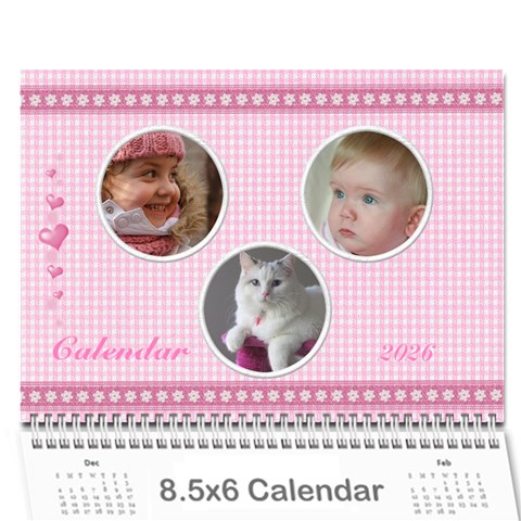 Happy Pink 2026 (any Year) Calendar 8 5x6 By Deborah Cover