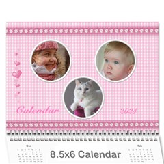 Happy Pink 2024 (any Year) Calendar 8.5x6 - Wall Calendar 8.5  x 6 