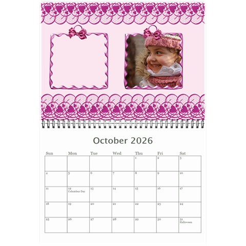 Happy Pink 2026 (any Year) Calendar 8 5x6 By Deborah Oct 2026
