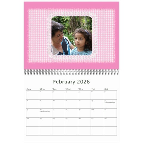 Happy Pink 2026 (any Year) Calendar 8 5x6 By Deborah Feb 2026