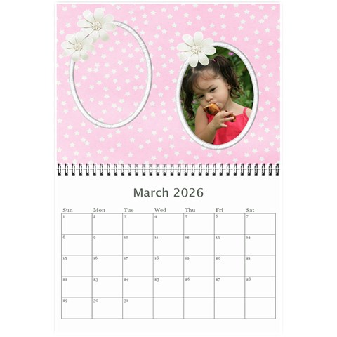 Happy Pink 2026 (any Year) Calendar 8 5x6 By Deborah Mar 2026