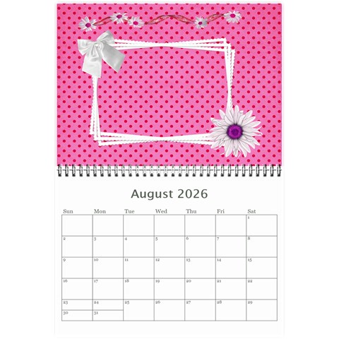 Happy Pink 2026 (any Year) Calendar 8 5x6 By Deborah Aug 2026