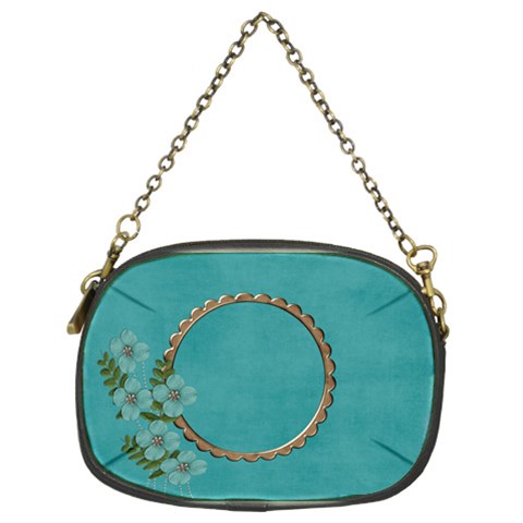 Chain Purse (two Sides): Blue Flowers By Jennyl Back