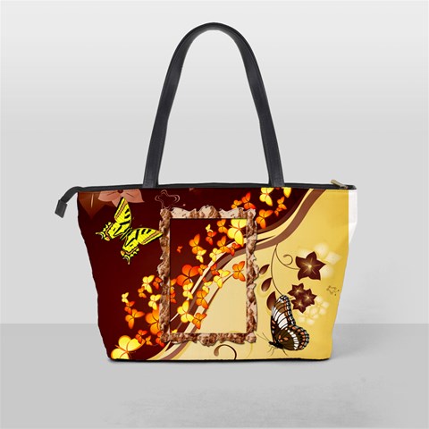 Brown And Tan Butterfly Shoulder Handbag By Kim Blair Back