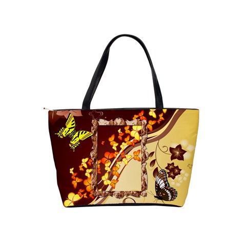 Brown And Tan Butterfly Shoulder Handbag By Kim Blair Back