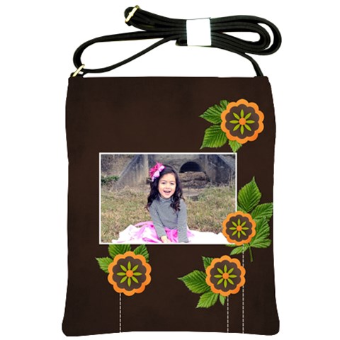 Shoulder Sling Bag: Big Flowers2 By Jennyl Front