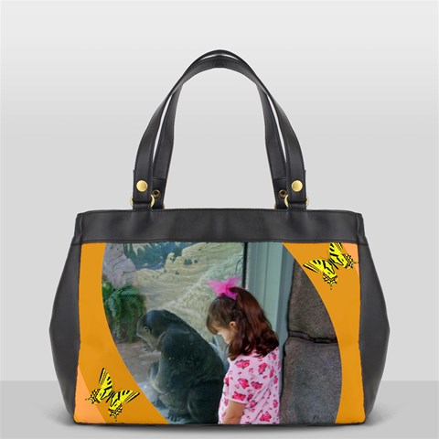 Yellow Butterfly Over Sized Office Handbag By Kim Blair Back