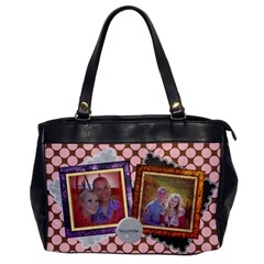 Hapiness - Pink Polka Dot Vintage Oversized Handbag - Oversize Office Handbag