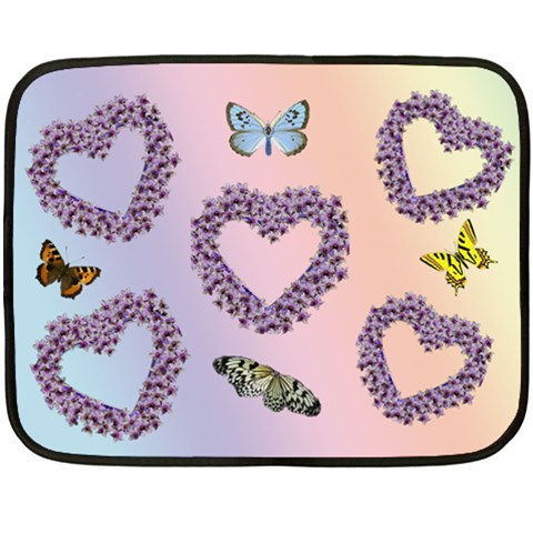 Floral Heart Mini Blanket By Kim Blair 35 x27  Blanket