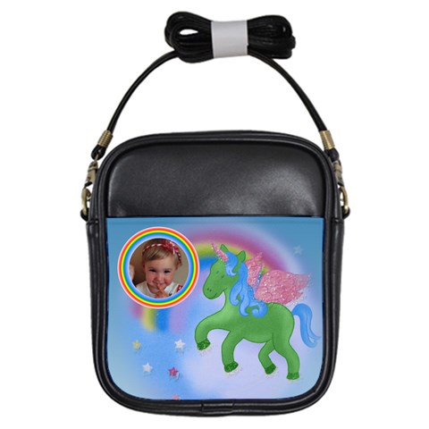 Unicorn Girl Sling Bag By Deborah Front
