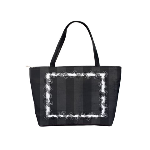 Black And White Flower Shoulder Bag By Digitalkeepsakes Back