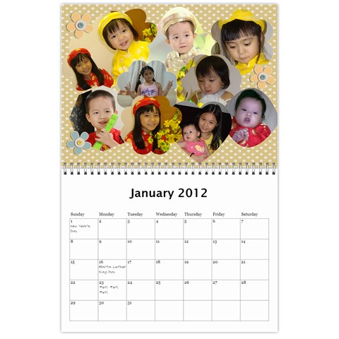 2012 Calendar By Trinh Jan 2012