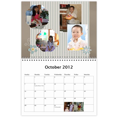 2012 Calendar By Trinh Oct 2012
