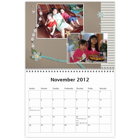 2012 Calendar By Trinh Nov 2012