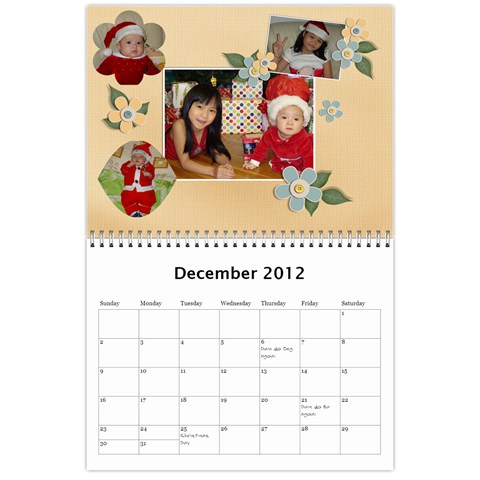2012 Calendar By Trinh Dec 2012