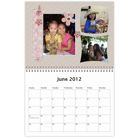2012 Calendar By Trinh Jun 2012