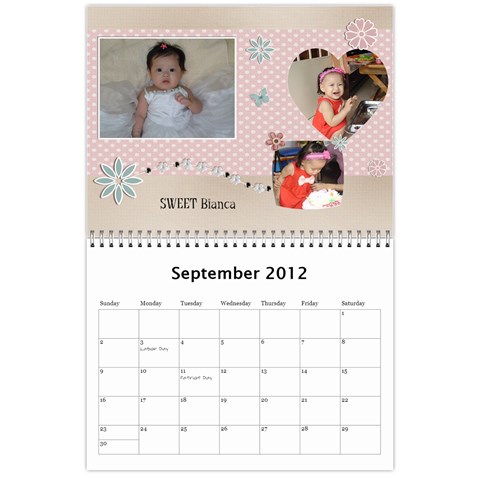 2012 Calendar By Trinh Sep 2012