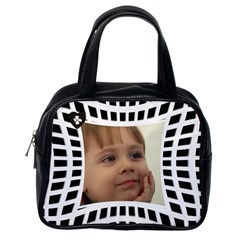 Modern black and White Classic Handbag - Classic Handbag (One Side) Modern black and White Classic Handbag - Classic Handbag (One Side)